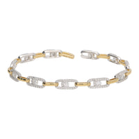 Diamond Linked 18ct Yellow and White Gold Bracelet
