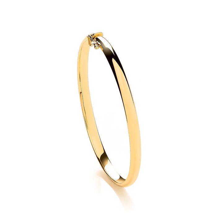 D-Shape Oval 9ct Yellow Gold Bangle