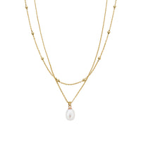 Clogau Nature's Wonder 9ct Solid Gold Beachcomber Layered Necklace with Pearl - Michael Jones Jeweller