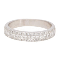 Diamond 0.50ct Princess and Round Brilliant Cut 18ct White Gold Band