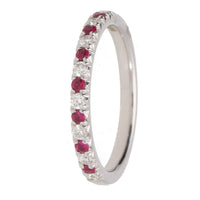 Ruby and Diamond 18ct White Gold Half Eternity Ring