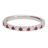 Ruby and Diamond 18ct White Gold Half Eternity Ring