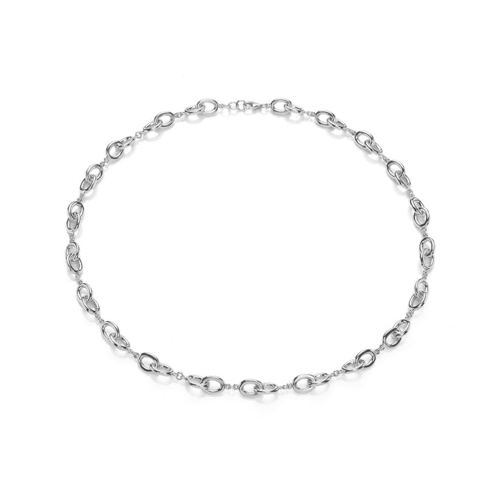 Oval 9ct White Gold Linked Necklet