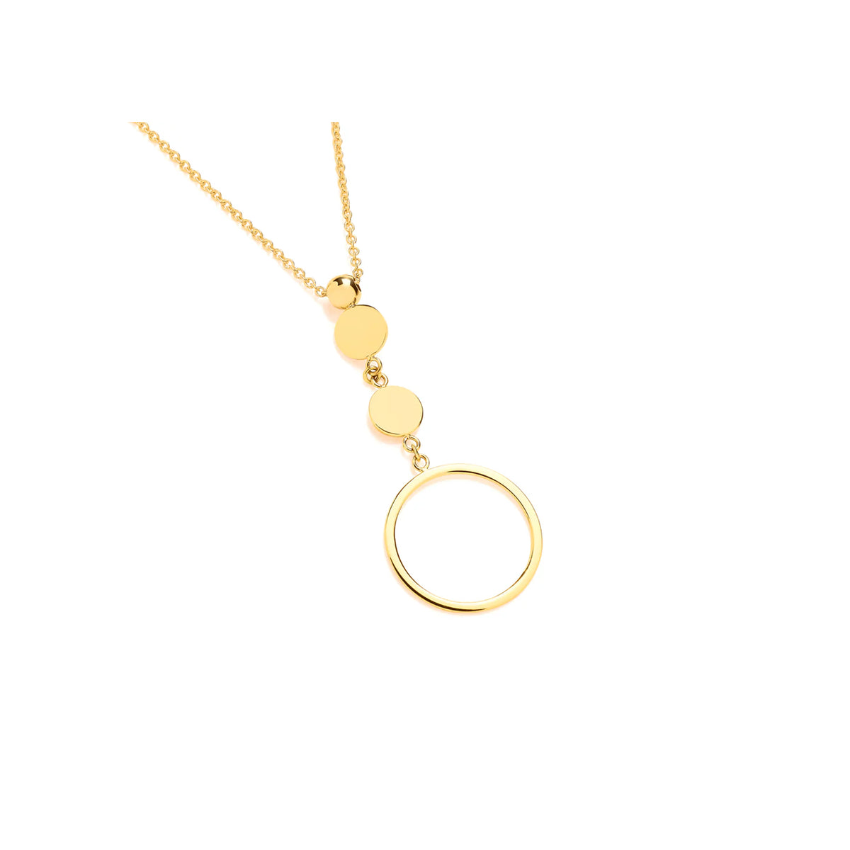 Closed and Open Disc 9ct Yellow Gold Necklet - Michael Jones Jeweller