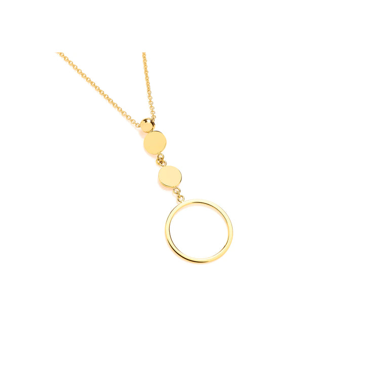 Closed and Open Disc 9ct Yellow Gold Necklet