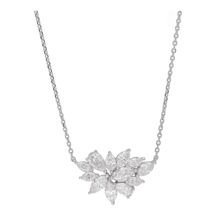Diamond 1.78ct Platinum Startburst Cluster Necklace