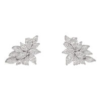 Diamond 3.68ct Platinum Starburst Cluster Earrings - Michael Jones Jeweller