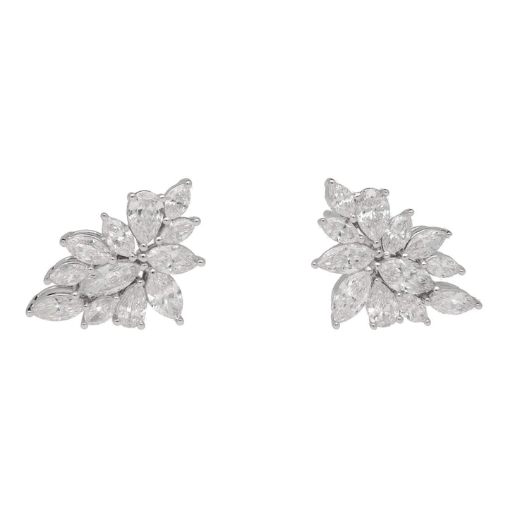 Diamond 3.68ct Platinum Starburst Cluster Earrings - Michael Jones Jeweller