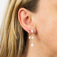 Freshwater Pearl 9ct Yellow Gold Tier Drop Earrings - Michael Jones Jeweller