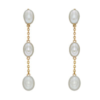 Freshwater Pearl 9ct Yellow Gold Tier Drop Earrings - Michael Jones Jeweller
