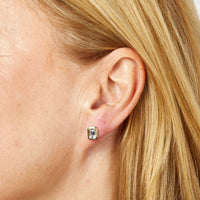 Elongated Octagon Aquamarine 9ct Yellow Gold Stud Earrings