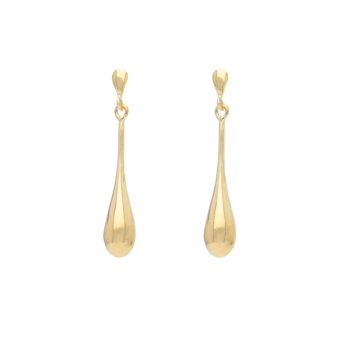 Polished 9ct Yellow Gold Bombe Drop Earrings - Michael Jones Jeweller