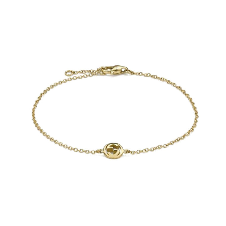 Gucci Interlocking 18ct Yellow Gold Chain Bracelet -18cm