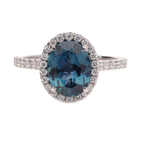 Sapphire and Diamond Pavé 18ct White Gold Ring - Michael Jones Jeweller