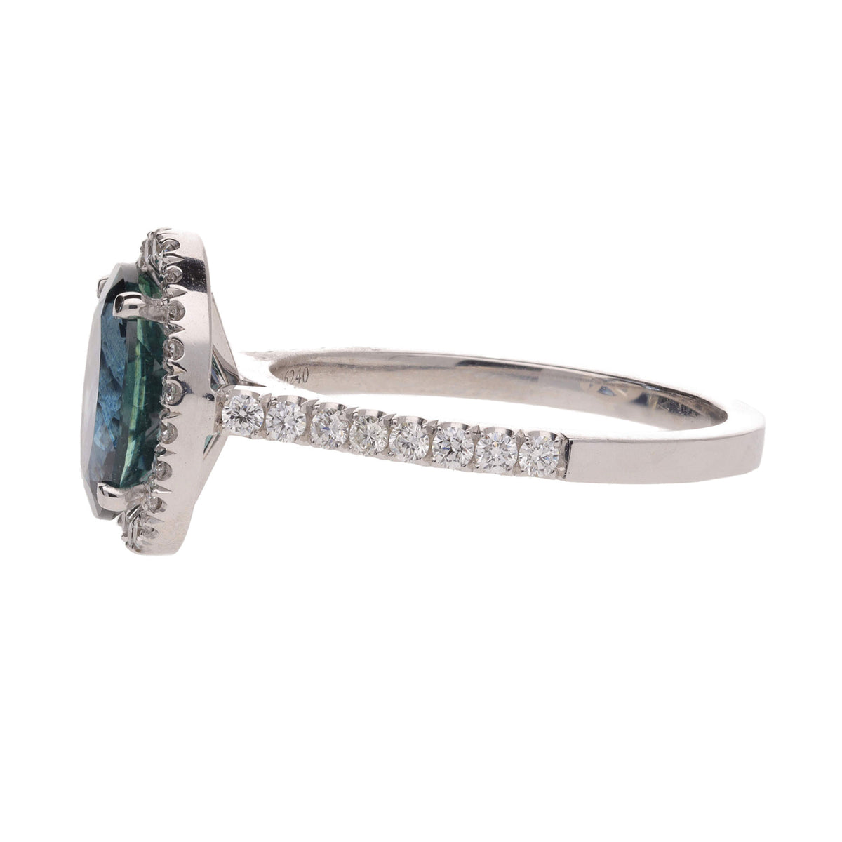 Sapphire and Diamond Pavé 18ct White Gold Ring - Michael Jones Jeweller