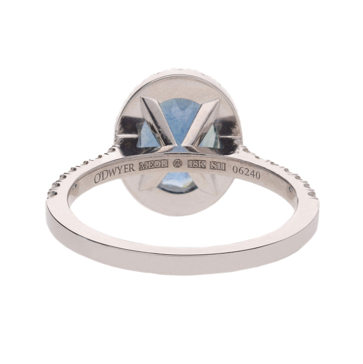 Sapphire and Diamond Pavé 18ct White Gold Ring - Michael Jones Jeweller