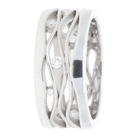 Wave Design Diamond 18ct White Gold Ring - Michael Jones Jeweller