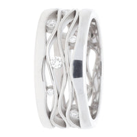 Wave Design Diamond 18ct White Gold Ring
