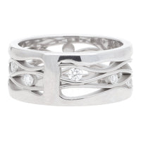 Wave Design Diamond 18ct White Gold Ring - Michael Jones Jeweller