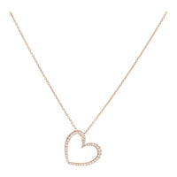 Diamond Open Heart 18ct Rose Gold Necklace - Michael Jones Jeweller
