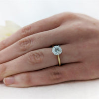 Classic Solitaire 2.21ct E VS1 Laboratory Grown Diamond Yellow Gold/Platinum Ring