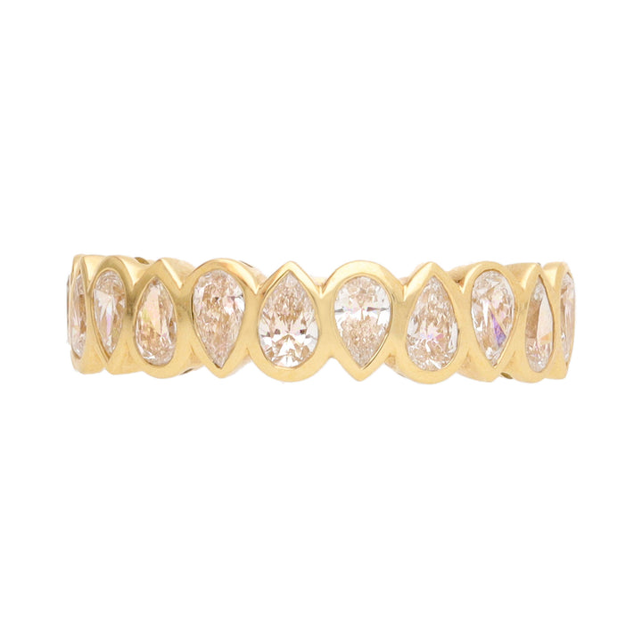 Pear Shape Diamond 18ct Yellow Gold Half Eternity Ring (N)