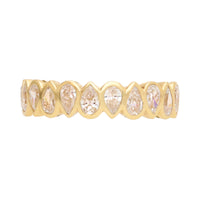 Pear Shape Diamond 18ct Yellow Gold Half Eternity Ring (N)