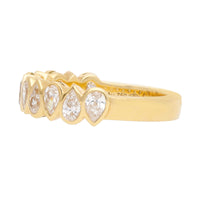 Pear Shape Diamond 18ct Yellow Gold Half Eternity Ring (N)
