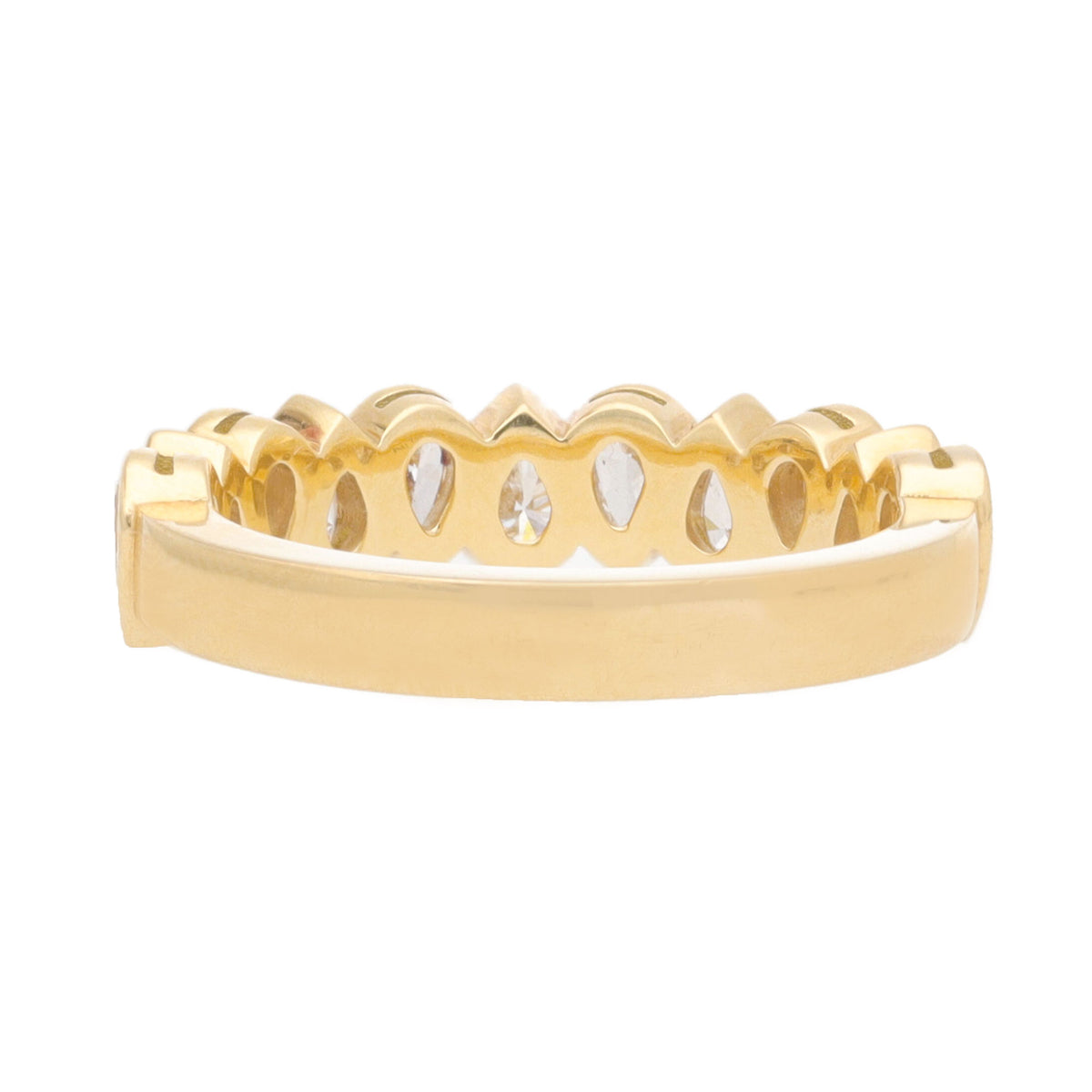 Pear Shape Diamond 18ct Yellow Gold Half Eternity Ring (N) - Michael Jones Jeweller