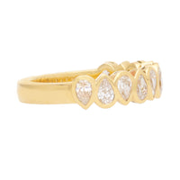 Pear Shape Diamond 18ct Yellow Gold Half Eternity Ring (N)