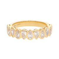 Pear Shape Diamond 18ct Yellow Gold Half Eternity Ring (N)