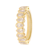 Pear Shape Diamond 18ct Yellow Gold Half Eternity Ring (N)