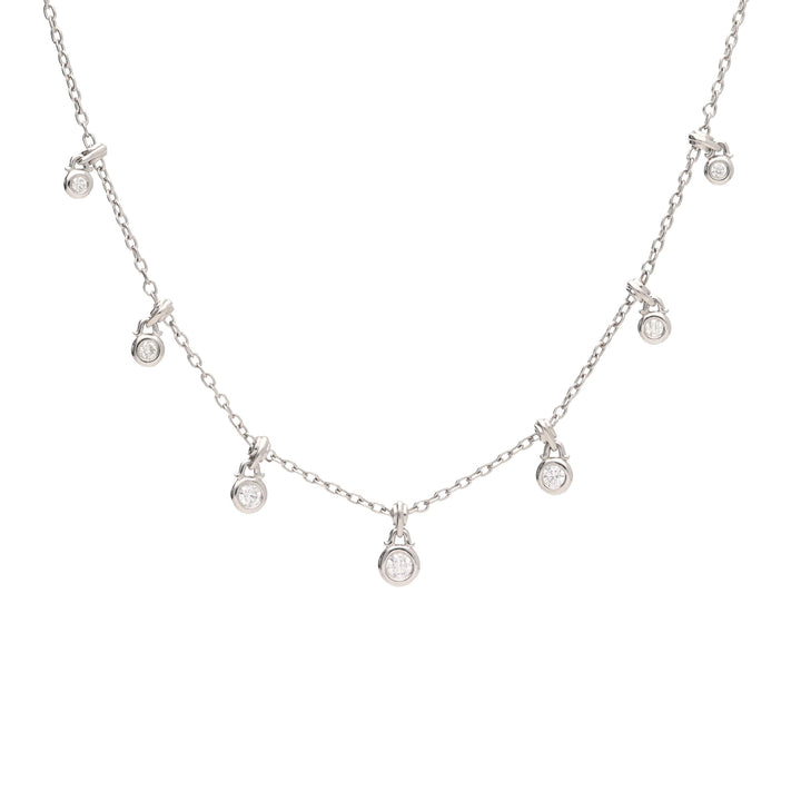 Diamond 18ct White Gold Drop Necklace