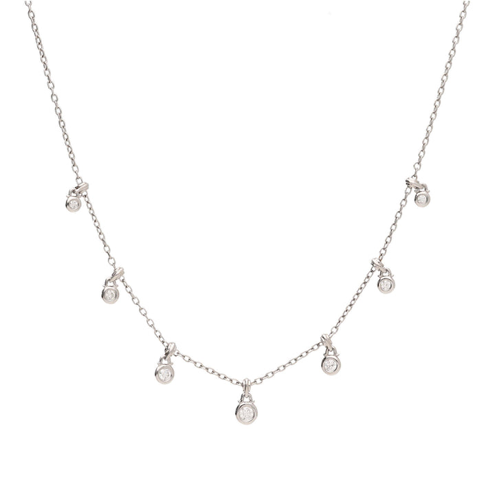 Diamond 18ct White Gold Drop Necklace