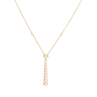 Diamond 18ct Rose Gold Graduated Double Drop Pendant
