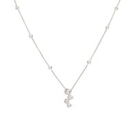 Diamond 18ct White Gold Bubble Drop Necklace