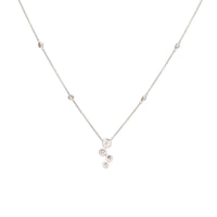 Diamond 18ct White Gold Bubble Drop Necklace