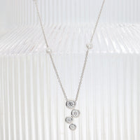 Diamond 18ct White Gold Bubble Drop Necklace
