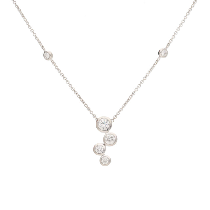 Diamond 18ct White Gold Bubble Drop Pendant
