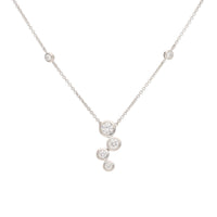 Diamond 18ct White Gold Bubble Drop Necklace