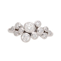Diamond 18ct White Gold Bubble Ring (N)