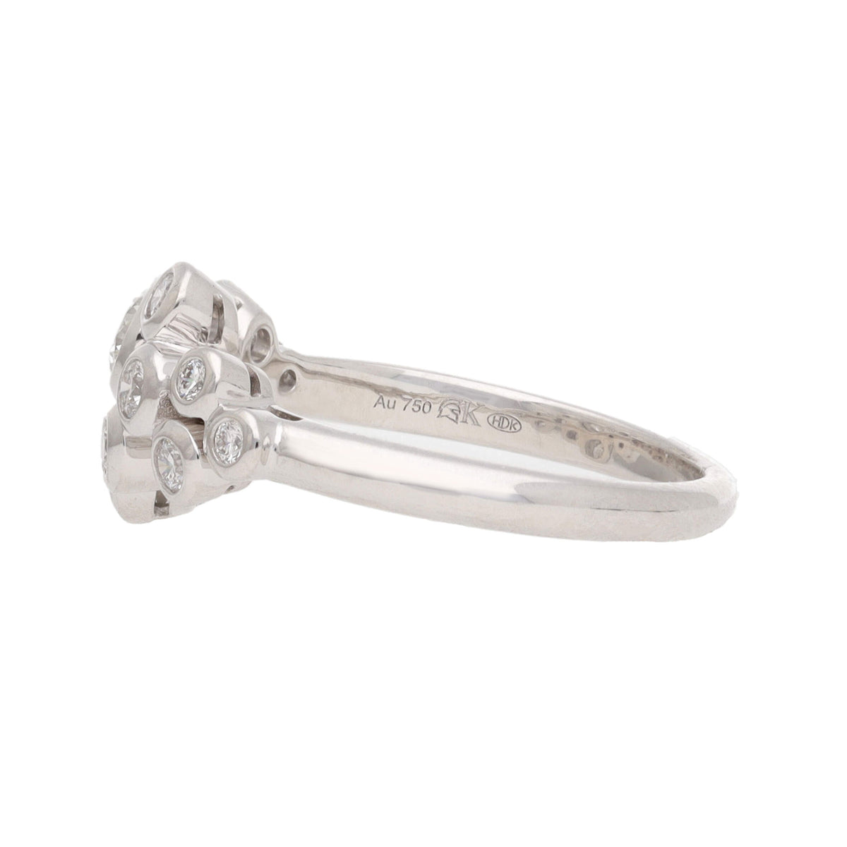 Diamond 18ct White Gold Bubble Ring (N) - Michael Jones Jeweller