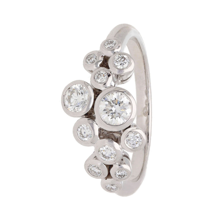 Diamond 18ct White Gold Bubble Ring (N)