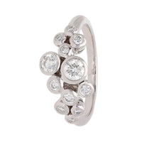 Diamond 18ct White Gold Bubble Ring (N)