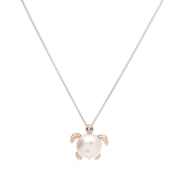 South Sea Pearl 18ct Rose Gold Turtle Pendant - Michael Jones Jeweller