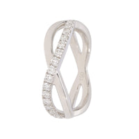 Diamond 18ct White Gold Crossover Ring (L½) - Michael Jones Jeweller