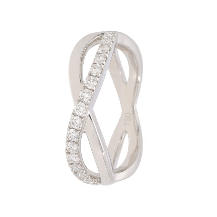 Diamond 18ct White Gold Crossover Ring (L½)