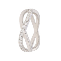 Diamond 18ct White Gold Crossover Ring (L½)