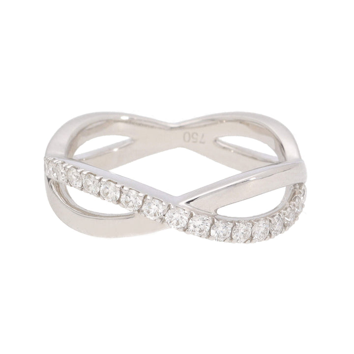 Diamond 18ct White Gold Crossover Ring (L½)