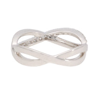 Diamond 18ct White Gold Crossover Ring (L½) - Michael Jones Jeweller